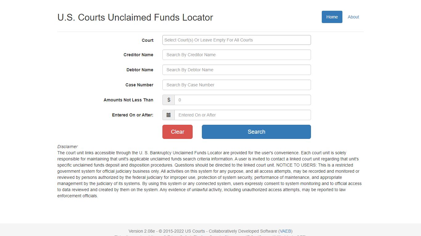 Unclaimed Funds Locator - United States Courts